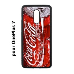 Coque noire pour OnePlus 7 Coca-Cola Rouge Original