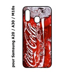 Coque noire pour Samsung Galaxy A20 / A30 / M10S Coca-Cola Rouge Original