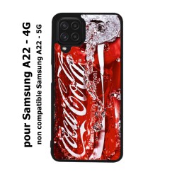 Coque noire pour Samsung Galaxy A22 - 4G Coca-Cola Rouge Original
