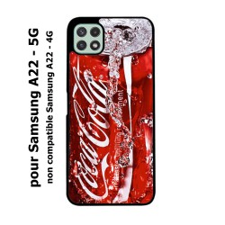 Coque noire pour Samsung Galaxy A22 - 5G Coca-Cola Rouge Original
