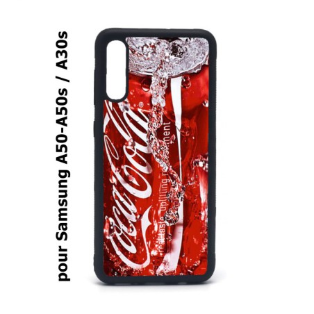 Coque noire pour Samsung Galaxy A50 A50S et A30S Coca-Cola Rouge Original