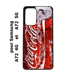Coque noire pour Samsung Galaxy A72 Coca-Cola Rouge Original