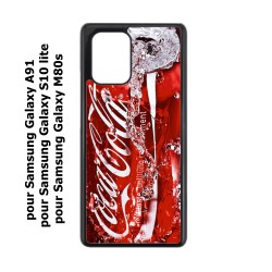 Coque noire pour Samsung Galaxy A91 Coca-Cola Rouge Original