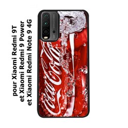 Coque noire pour Xiaomi Redmi 9T Coca-Cola Rouge Original