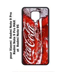 Coque noire pour Xiaomi Redmi Note 9 Pro Max Coca-Cola Rouge Original