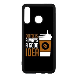 Coque noire pour Huawei P8 Lite 2017 Coffee is always a good idea - fond noir
