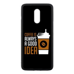 Coque noire pour OnePlus 7 Coffee is always a good idea - fond noir