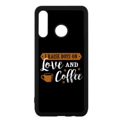Coque noire pour Huawei P30 Pro I raise boys on Love and Coffee - coque café