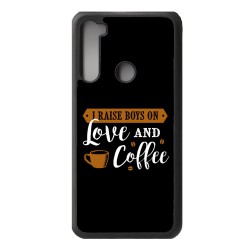 Coque noire pour Xiaomi Mi CC9 PRO I raise boys on Love and Coffee - coque café