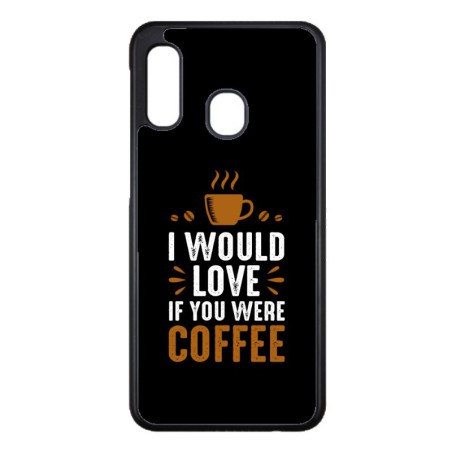 Coque noire pour Samsung Galaxy S4 I would Love if you were Coffee - coque café