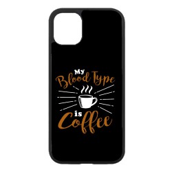 Coque noire pour Iphone 11 My Blood Type is Coffee - coque café