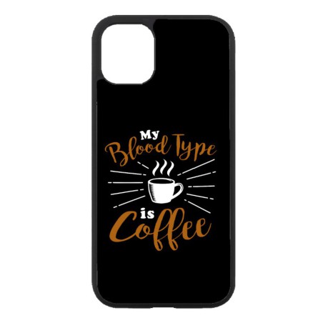 Coque noire pour IPHONE 6/6S My Blood Type is Coffee - coque café