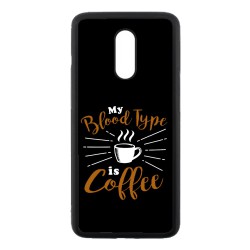 Coque noire pour OnePlus 7 My Blood Type is Coffee - coque café