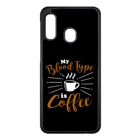 Coque noire pour Samsung Galaxy A520/A5 2017 My Blood Type is Coffee - coque café