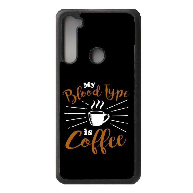 Coque noire pour Xiaomi Redmi 9 Power My Blood Type is Coffee - coque café