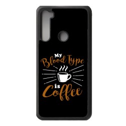 Coque noire pour Xiaomi Redmi Note 9 My Blood Type is Coffee - coque café