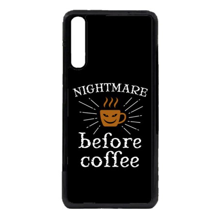 Coque noire pour Honor 10 Lite Nightmare before Coffee - coque café