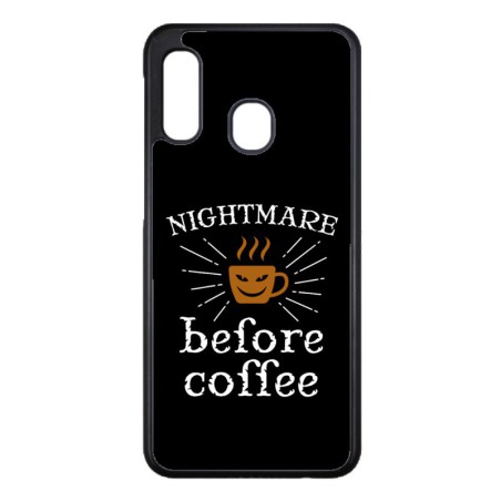 Coque noire pour Samsung Galaxy A51 - 5G Nightmare before Coffee - coque café