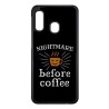 Coque noire pour Samsung Galaxy S10 Nightmare before Coffee - coque café