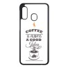 Coque noire pour Samsung Galaxy Note 20 Coffee is always a good idea - fond blanc