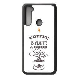 Coque noire pour Xiaomi Mi Note 10 Coffee is always a good idea - fond blanc