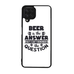 Coque noire pour Samsung Galaxy M32 4G Beer is the answer Humour Bière
