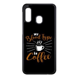 Coque noire pour Samsung Galaxy M32 4G My Blood Type is Coffee - coque café