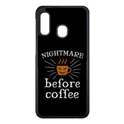 Coque noire pour Samsung Galaxy M32 4G Nightmare before Coffee - coque café
