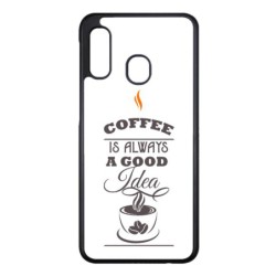 Coque noire pour Samsung Galaxy M32 4G Coffee is always a good idea - fond blanc