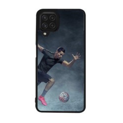 Coque noire pour Samsung Galaxy M32 4G Cristiano Ronaldo club foot Turin Football course ballon