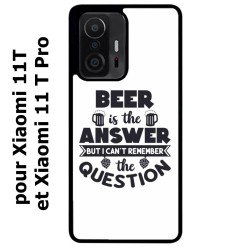 Coque noire pour Xiaomi 11T & 11T Pro Beer is the answer Humour Bière