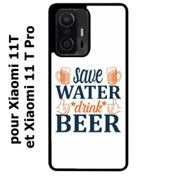 Coque noire pour Xiaomi 11T & 11T Pro Save Water Drink Beer Humour Bière