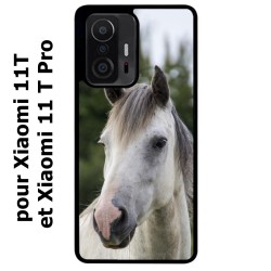 Coque noire pour Xiaomi 11T & 11T Pro Coque cheval blanc - tête de cheval