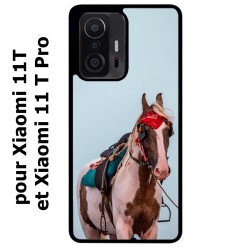 Coque noire pour Xiaomi 11T & 11T Pro Coque cheval robe pie - bride cheval
