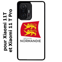 Coque noire pour Xiaomi 11T & 11T Pro Logo Normandie - Écusson Normandie - 2 léopards