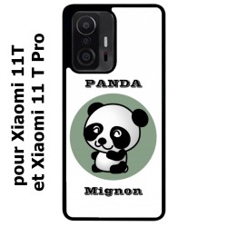 Coque noire pour Xiaomi 11T & 11T Pro Panda tout mignon