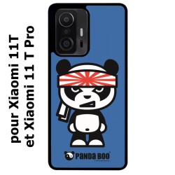Coque noire pour Xiaomi 11T & 11T Pro PANDA BOO© Banzaï Samouraï japonais - coque humour