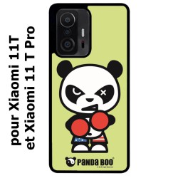 Coque noire pour Xiaomi 11T & 11T Pro PANDA BOO© Boxeur - coque humour