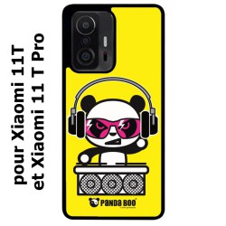 Coque noire pour Xiaomi 11T & 11T Pro PANDA BOO© DJ music - coque humour