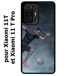 Coque noire pour Xiaomi 11T & 11T Pro Cristiano Ronaldo club foot Turin Football course ballon