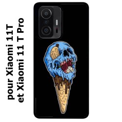 Coque noire pour Xiaomi 11T & 11T Pro Ice Skull - Crâne Glace - Cône Crâne - skull art