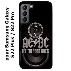 Coque noire pour Samsung Galaxy S22 Plus groupe rock AC/DC musique rock ACDC