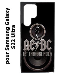 Coque noire pour Samsung Galaxy S22 Ultra groupe rock AC/DC musique rock ACDC