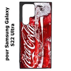 Coque noire pour Samsung Galaxy S22 Ultra Coca-Cola Rouge Original