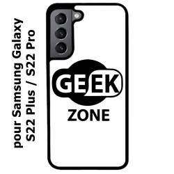 Coque noire pour Samsung Galaxy S22 Plus Logo Geek Zone noir & blanc