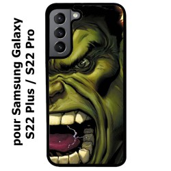 Coque noire pour Samsung Galaxy S22 Plus Monstre Vert Hurlant