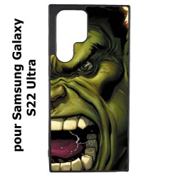 Coque noire pour Samsung Galaxy S22 Ultra Monstre Vert Hurlant