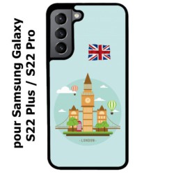 Coque noire pour Samsung Galaxy S22 Plus Monuments Londres - Big Ben