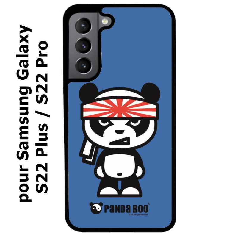 Coque noire pour Samsung Galaxy S22 Plus PANDA BOO© Banzaï Samouraï japonais - coque humour