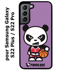Coque noire pour Samsung Galaxy S22 Plus PANDA BOO© Basket Sport Ballon - coque humour